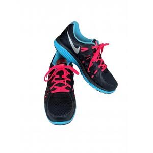 NIKE VTG Dual Fusion Sneaker Women 9.5 Black Pink Mesh Running Jogging Outdoor